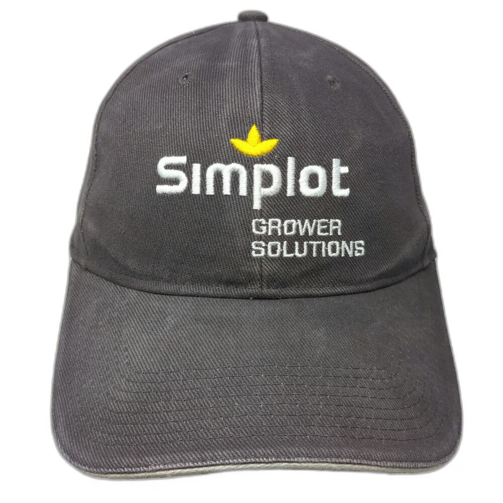 Simplot Baseball Cap Gray One Size Grower Solutions Embroidered Slideback Hat